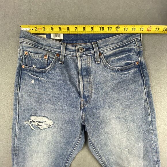 NWT Levis 501 Jeans Womens 28x28 Skinny Light Wash Slimming Button Fly High Rise - Picture 5 of 8